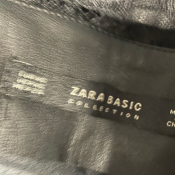 zara faux leather & lace slip dress black womens size xs - Picture 5 of 8